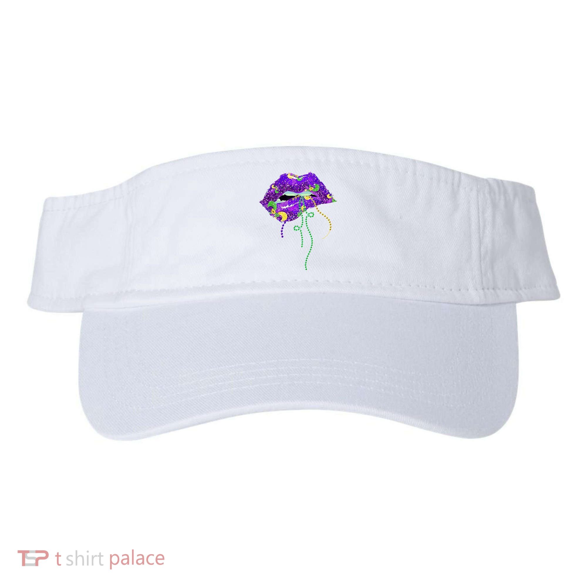 Mardi Gras Lip Beads Festive Visor