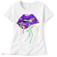 Mardi Gras Lip Beads Festive Women's T-Shirt thumb 0