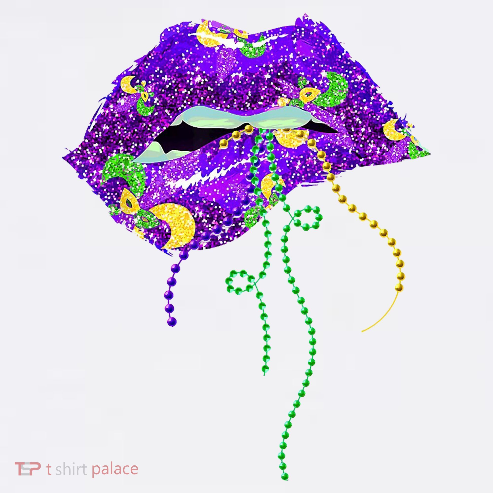 Mardi Gras Lip Beads Festive Kids Sweatshirt