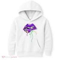 Mardi Gras Lip Beads Festive Kids Hoodie thumb 0
