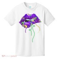 Mardi Gras Lip Beads Festive Kids T-Shirt thumb 0