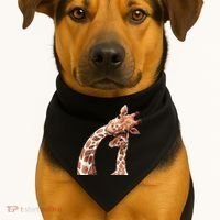 Mama Giraffe Love Gift; Protect Giraffe Gift; Gift USA-Made Doggie Bandana thumb 1
