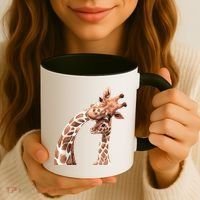 Mama Giraffe Love Gift; Protect Giraffe Gift; Gift Coffee Mug thumb 3