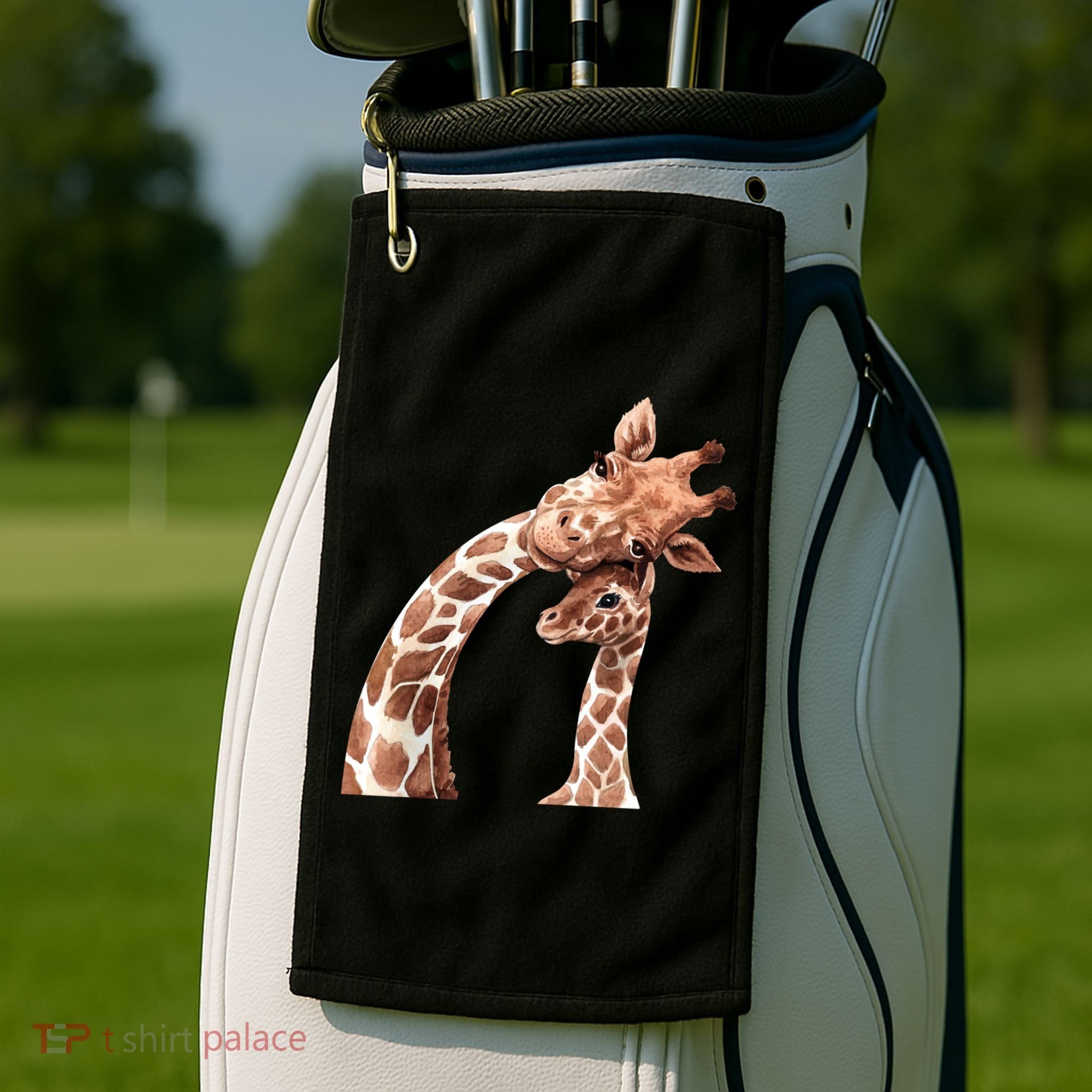 Mama Giraffe Love Gift; Protect Giraffe Gift; Gift Golf Towel