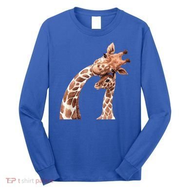 Mama Giraffe Love Gift; Protect Giraffe Gift; Gift Long Sleeve Shirt