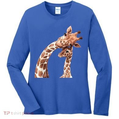Mama Giraffe Love Gift; Protect Giraffe Gift; Gift Women's Long Sleeve Shirt