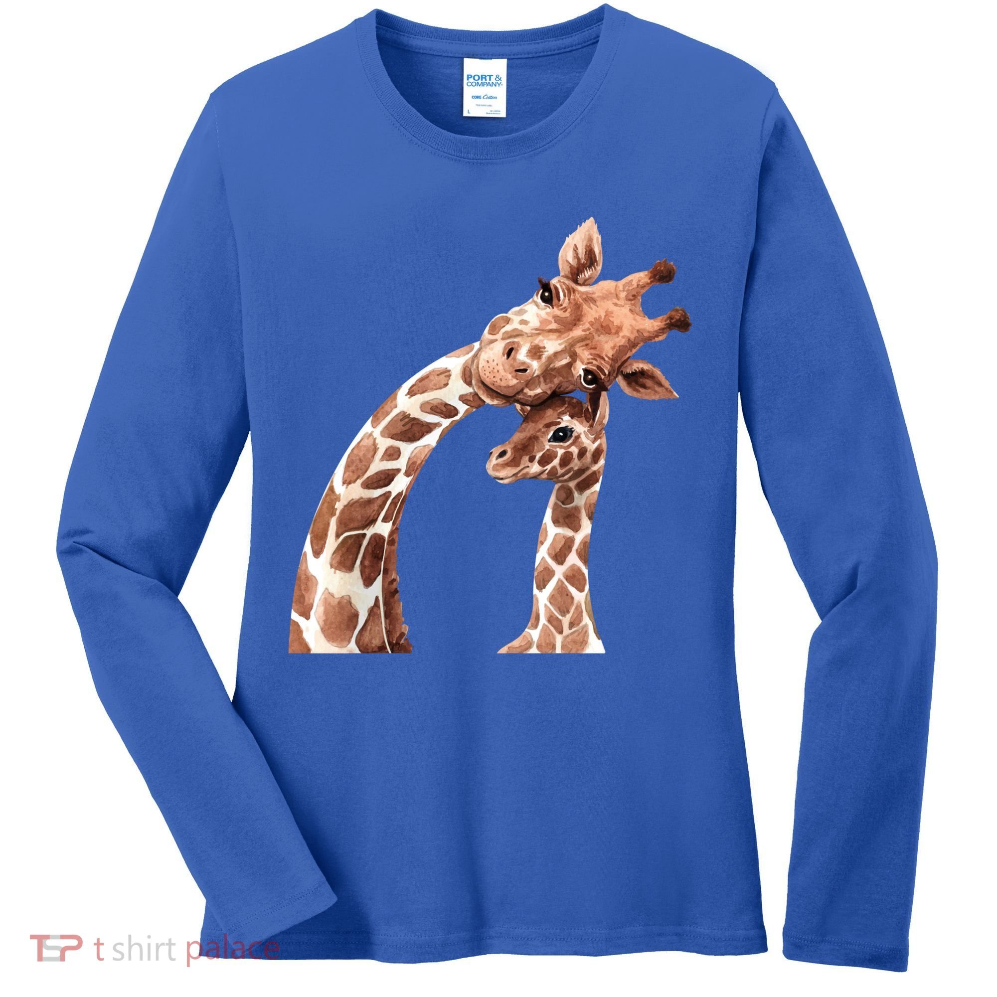 Mama Giraffe Love Gift; Protect Giraffe Gift; Gift Women's Long Sleeve Shirt