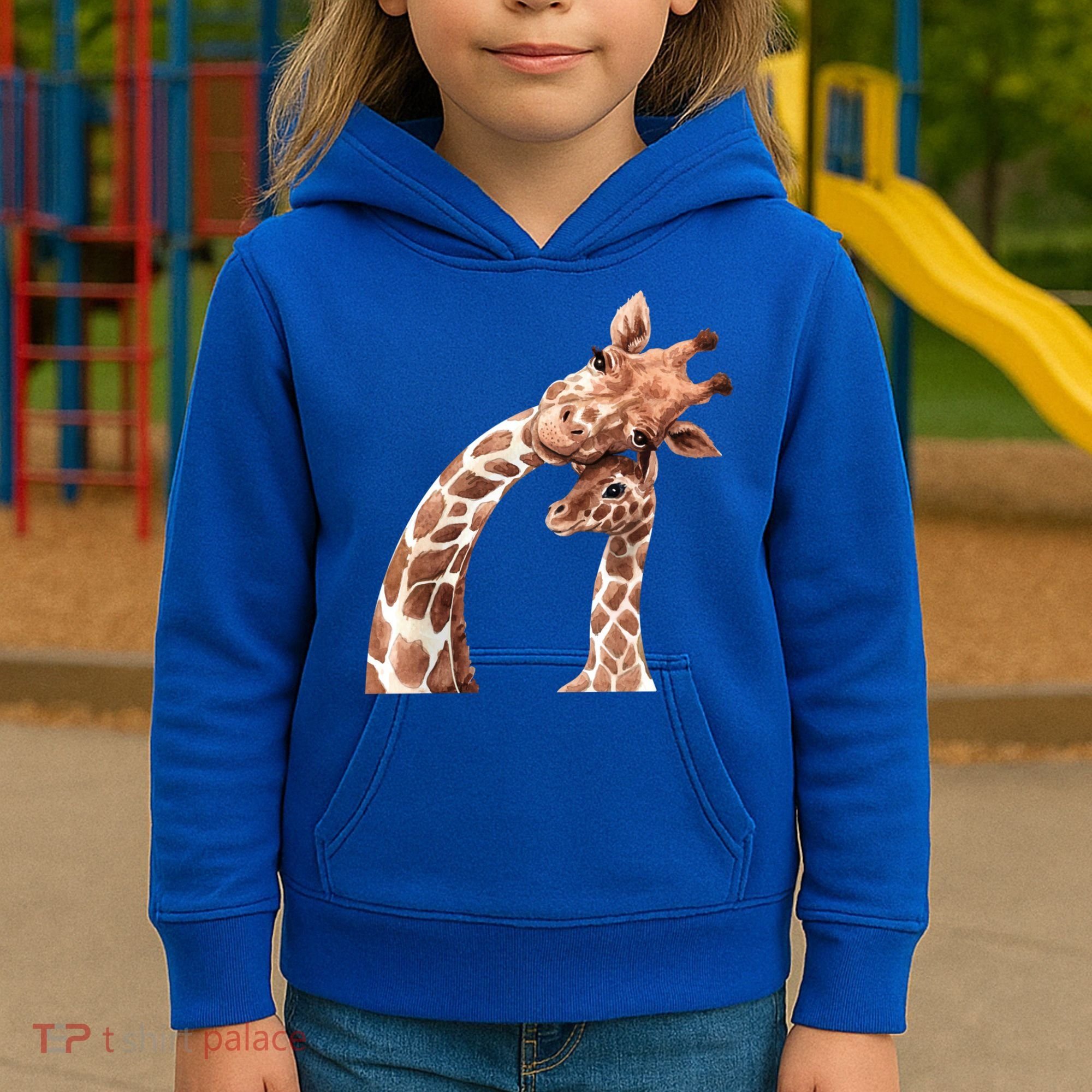Mama Giraffe Love Gift; Protect Giraffe Gift; Gift Kids Hoodie