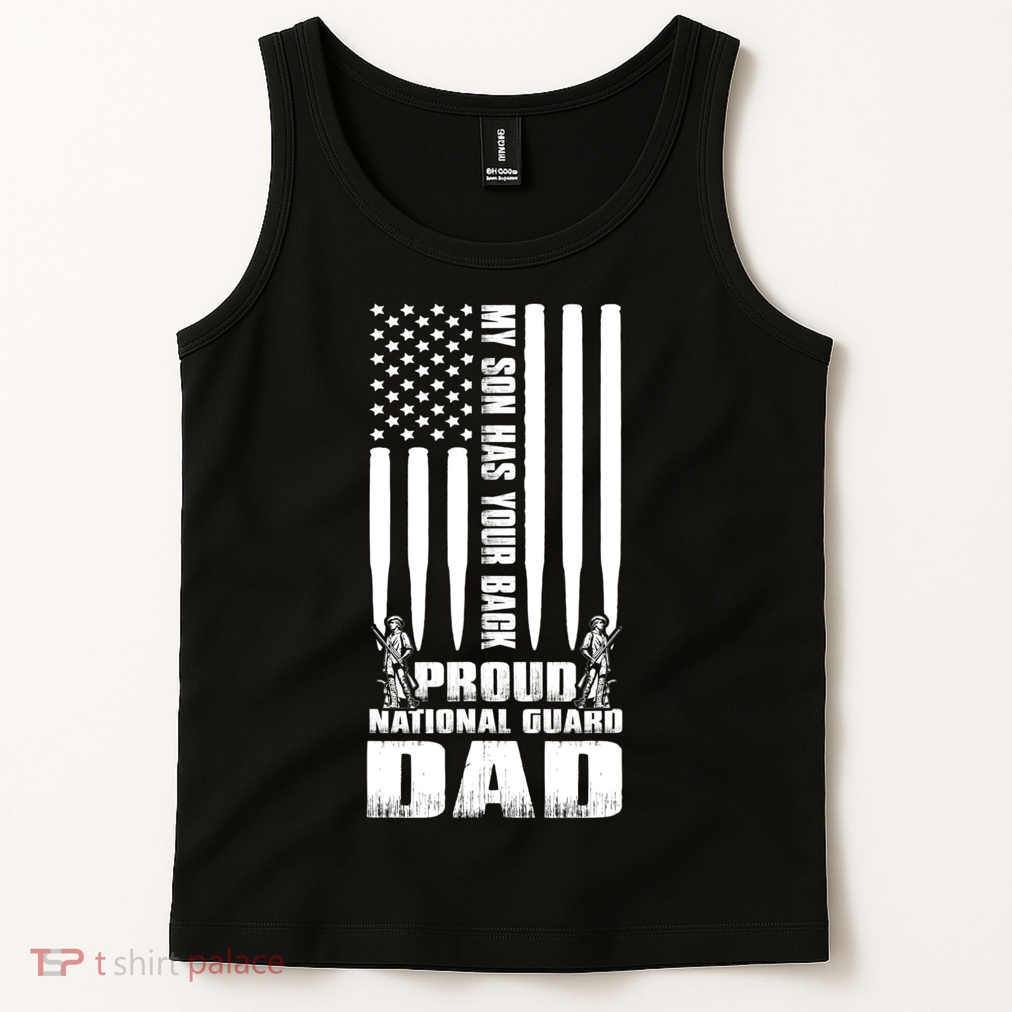 Mens Gift My Son Has Your Back Proud National Guard Dad Army Dad Gift Tank Top