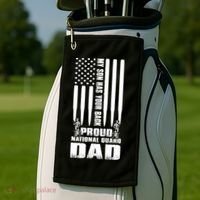 Mens Gift My Son Has Your Back Proud National Guard Dad Army Dad Gift Golf Towel thumb 2