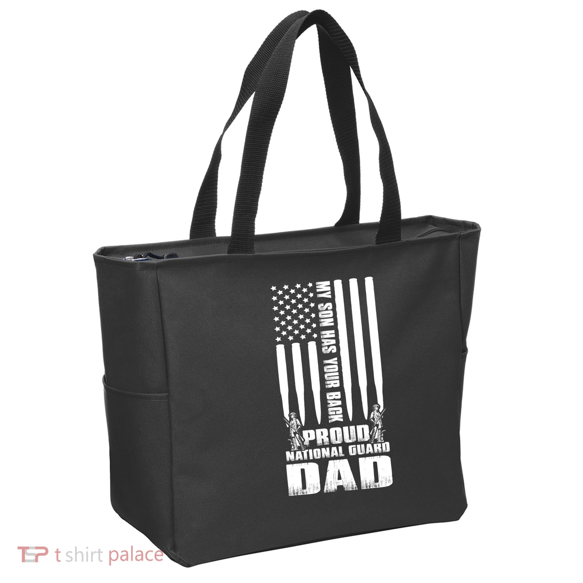 Mens Gift My Son Has Your Back Proud National Guard Dad Army Dad Gift Tote Bag