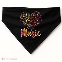 Musician Gift Musical Instrument Music Notes Treble Clef USA-Made Doggie Bandana thumb 0