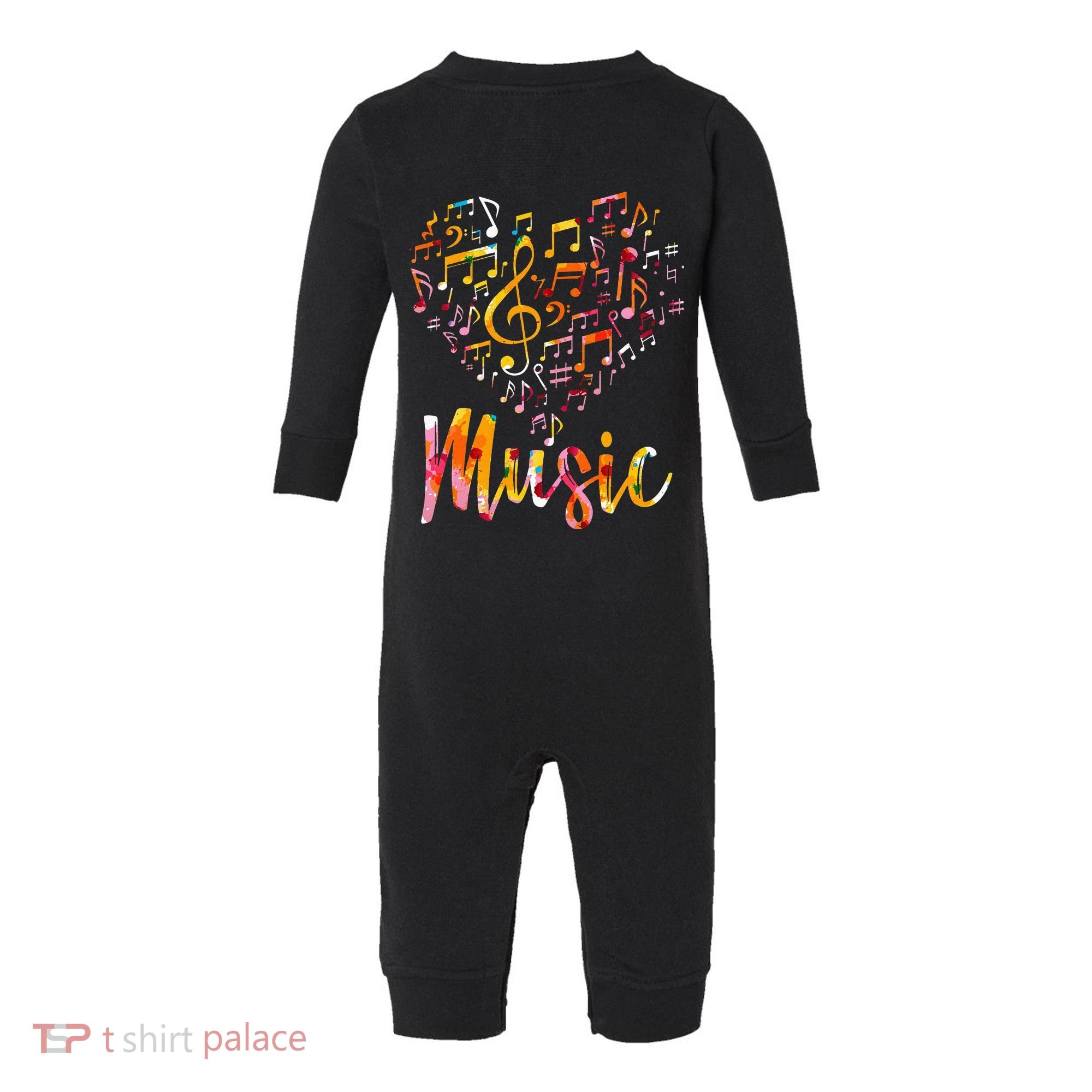 Musician Gift Musical Instrument Music Notes Treble Clef Infant Fleece One Piece