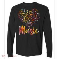 Musician Gift Musical Instrument Music Notes Treble Clef Comfort Colors Heavyweight Long Sleeve T-Shirt thumb 0