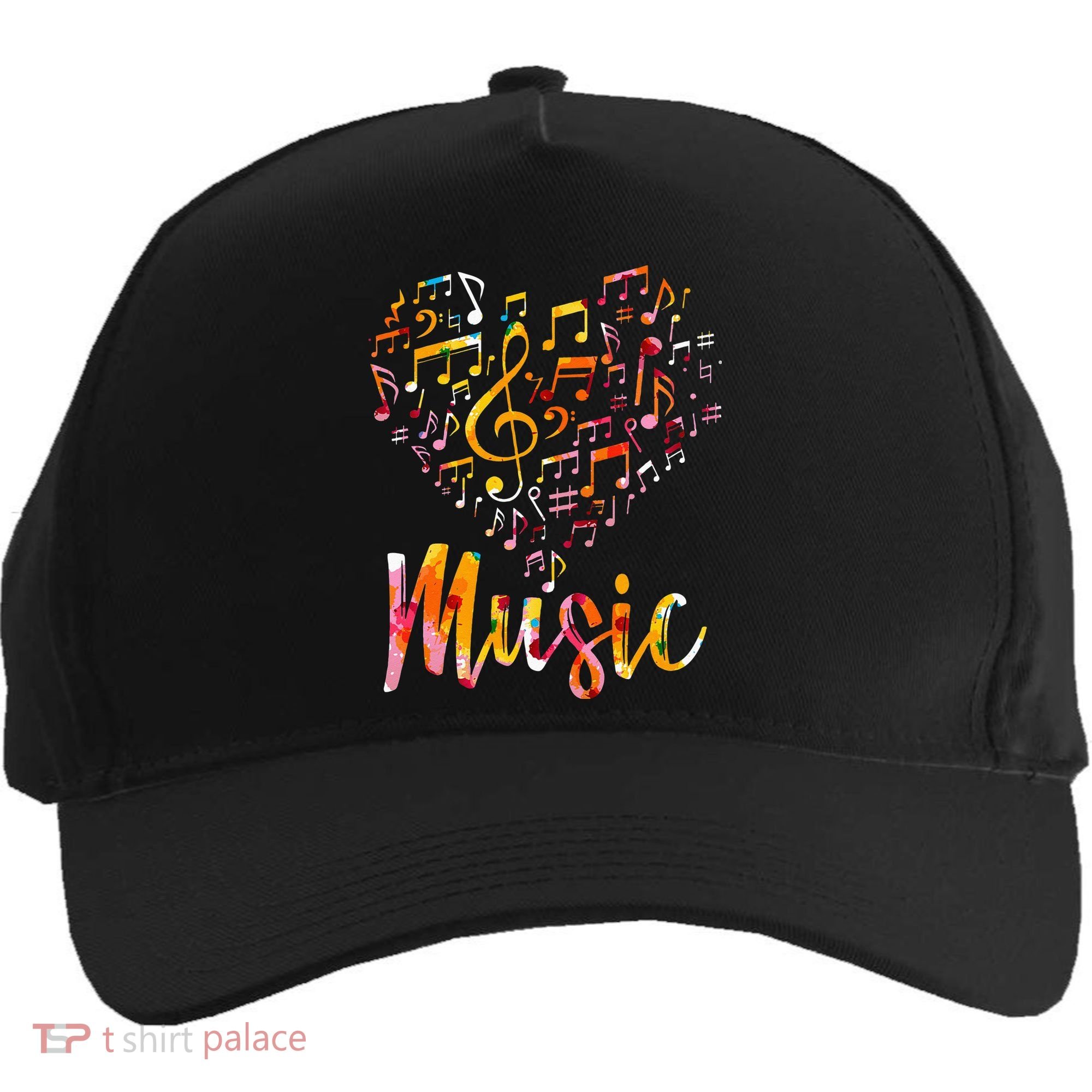 Musician Gift Musical Instrument Music Notes Treble Clef Five-Panel Snapback Cap