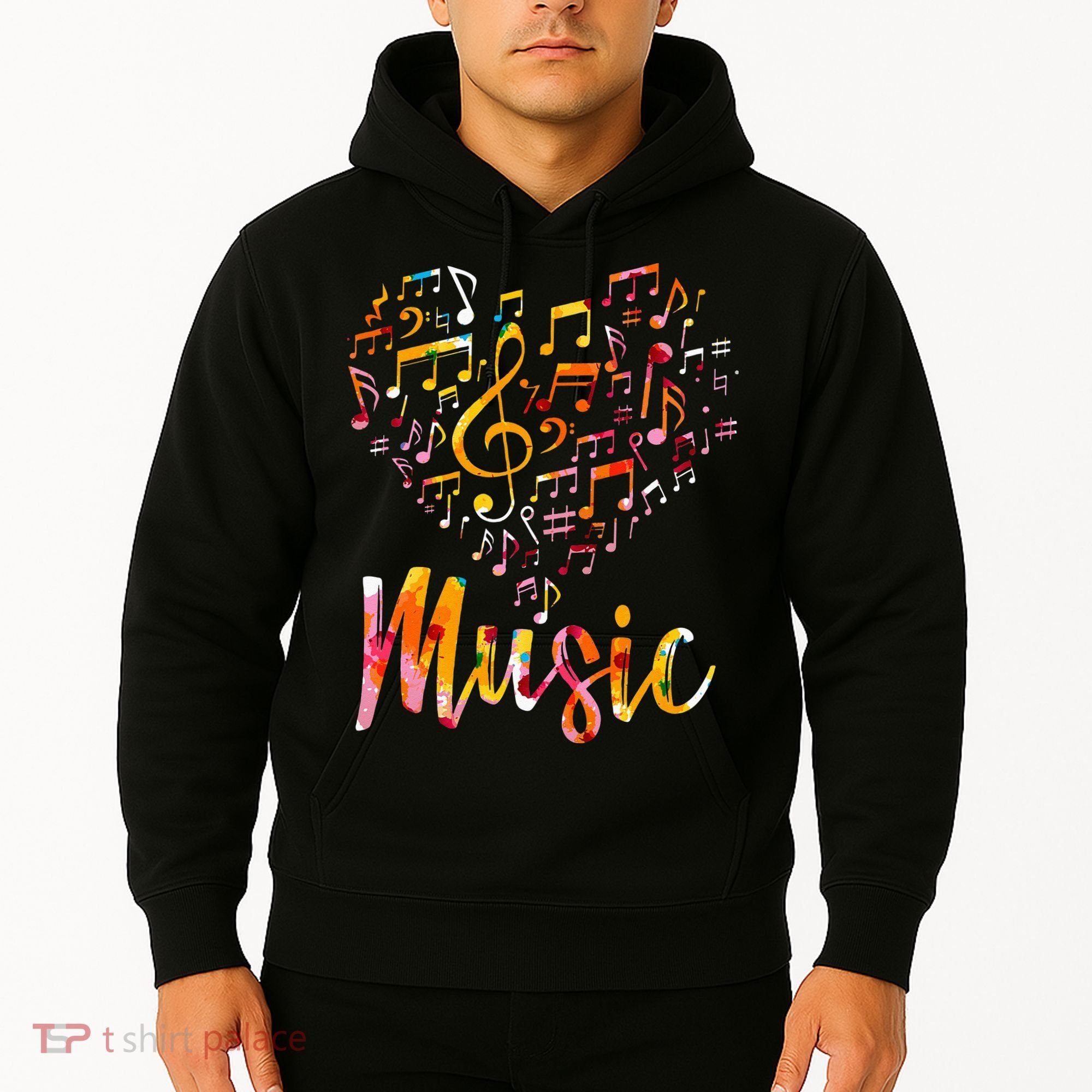 Musician Gift Musical Instrument Music Notes Treble Clef Hoodie