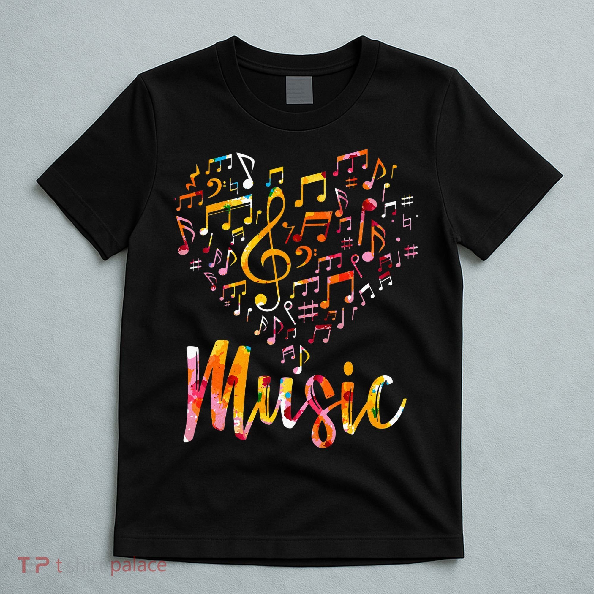Musician Gift Musical Instrument Music Notes Treble Clef T-Shirt