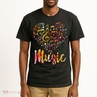 Musician Gift Musical Instrument Music Notes Treble Clef Tall T-Shirt thumb 2