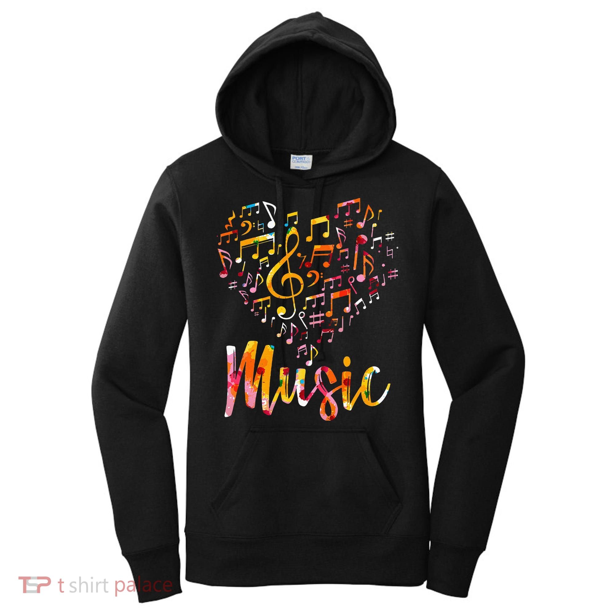 Musician Gift Musical Instrument Music Notes Treble Clef Women's Hoodie