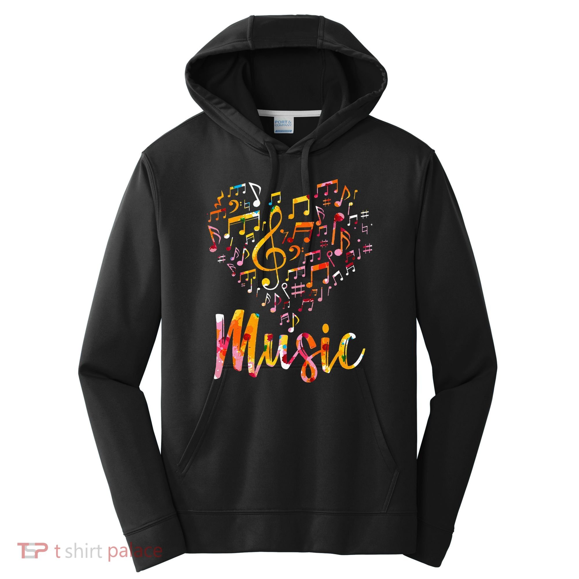 Musician Gift Musical Instrument Music Notes Treble Clef Performance Fleece Hoodie