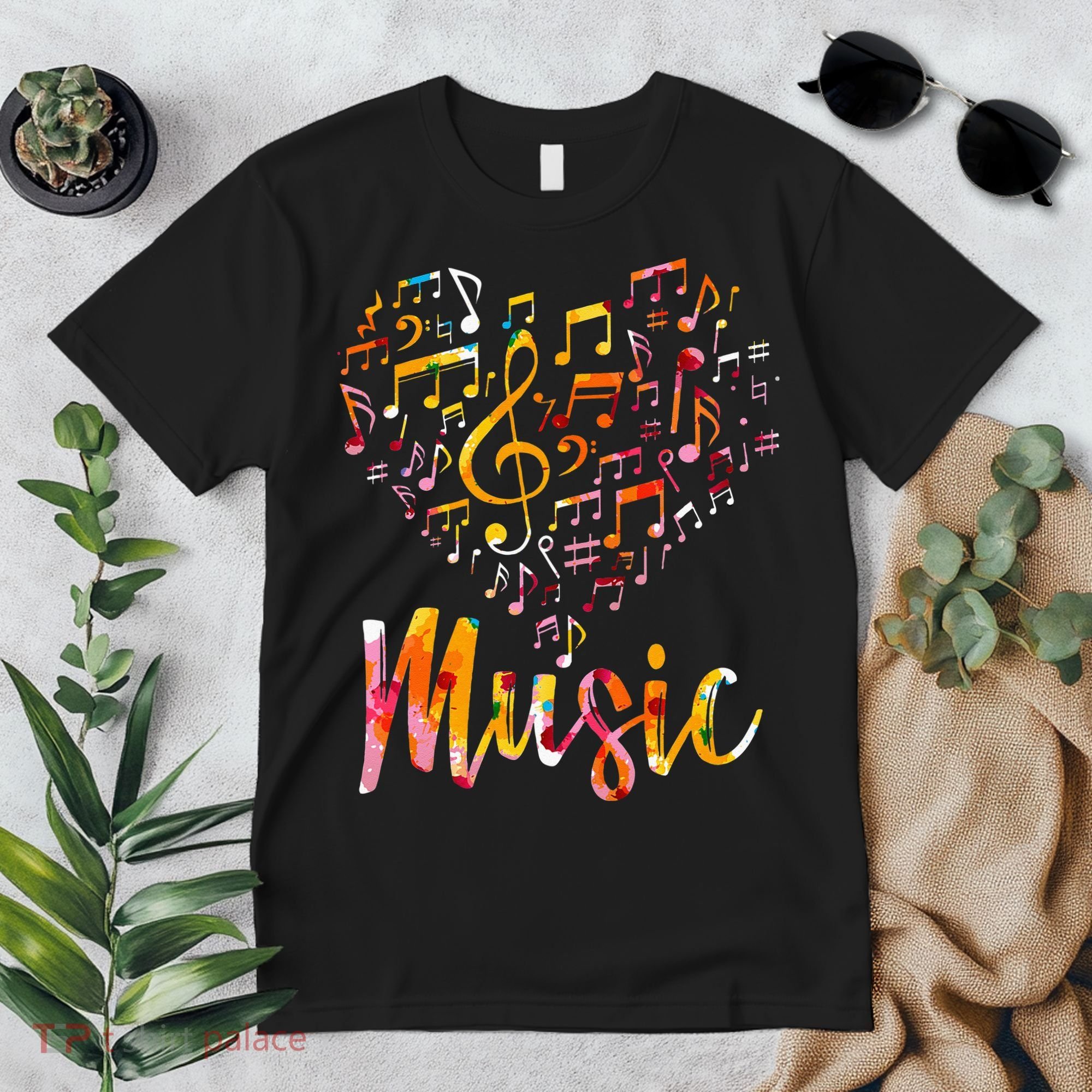 Musician Gift Musical Instrument Music Notes Treble Clef Premium T-Shirt