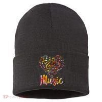 Musician Gift Musical Instrument Music Notes Treble Clef Sustainable Knit Beanie thumb 0