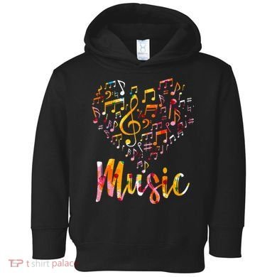 Musician Gift Musical Instrument Music Notes Treble Clef Toddler Hoodie