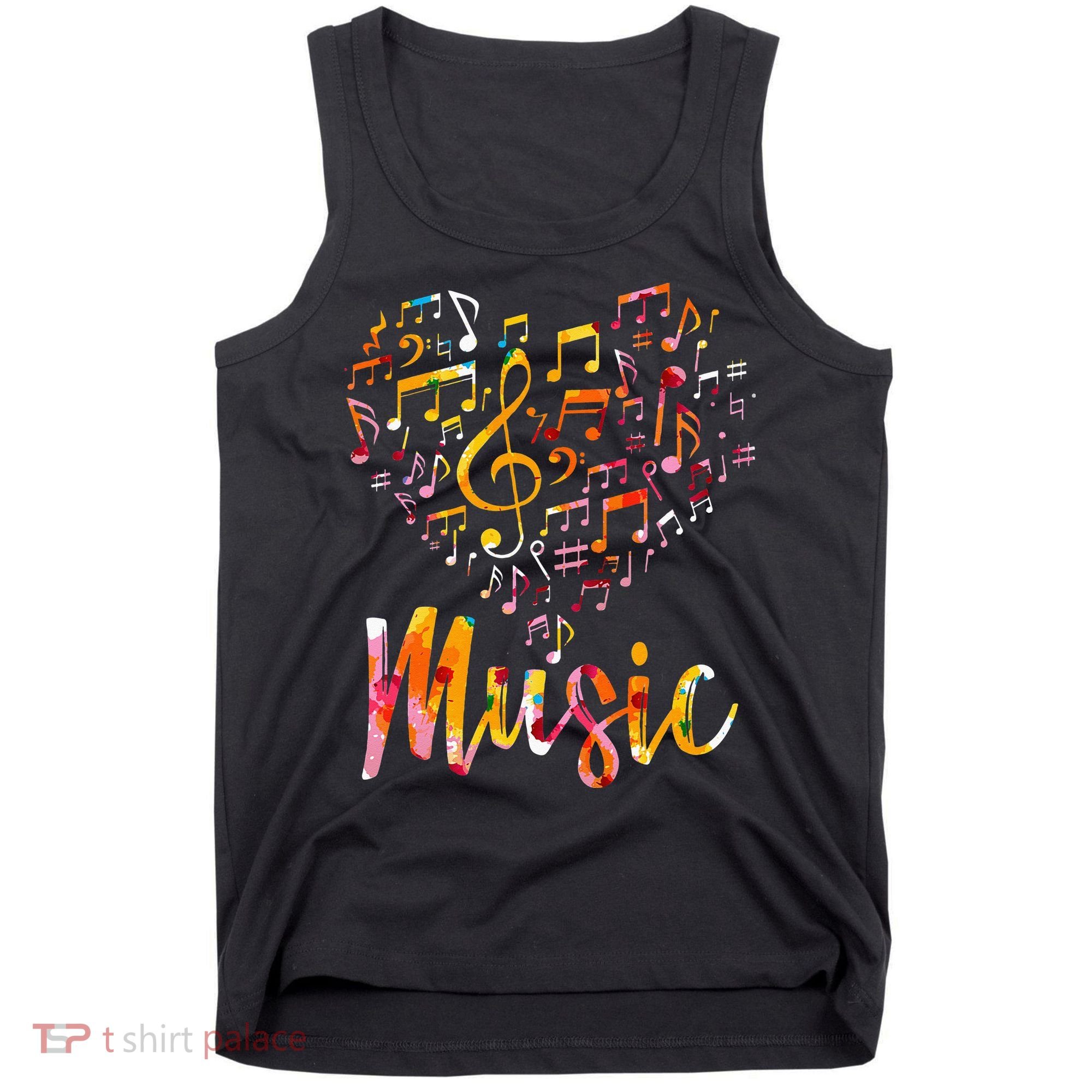 Musician Gift Musical Instrument Music Notes Treble Clef Tank Top
