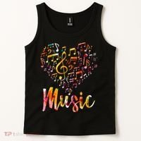 Musician Gift Musical Instrument Music Notes Treble Clef Tank Top thumb 2