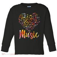 Musician Gift Musical Instrument Music Notes Treble Clef Toddler Long Sleeve Shirt thumb 0