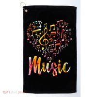 Musician Gift Musical Instrument Music Notes Treble Clef Golf Towel thumb 0