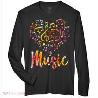 Musician Gift Musical Instrument Music Notes Treble Clef Zone Performance Long-Sleeve T-Shirt thumb 0