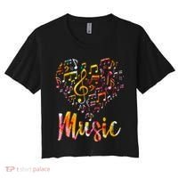 Musician Gift Musical Instrument Music Notes Treble Clef Women's Crop Top Tee thumb 0