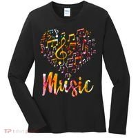 Musician Gift Musical Instrument Music Notes Treble Clef Women's Long Sleeve Shirt thumb 0