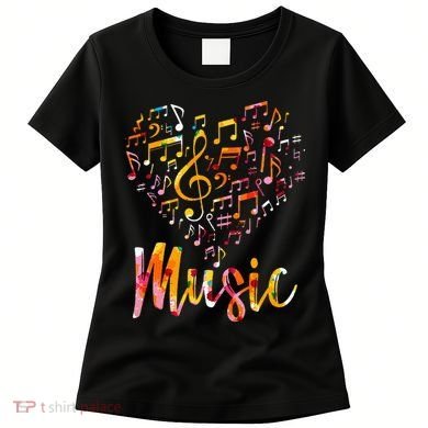 Musician Gift Musical Instrument Music Notes Treble Clef Women's T-Shirt