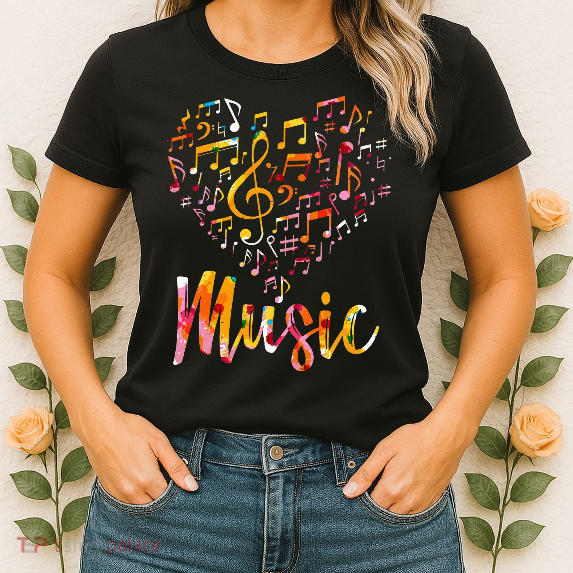 Musician Gift Musical Instrument Music Notes Treble Clef Women's T-Shirt
