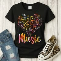 Musician Gift Musical Instrument Music Notes Treble Clef Women's T-Shirt thumb 3