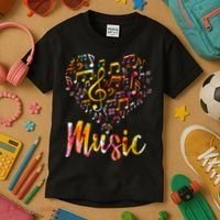 Musician Gift Musical Instrument Music Notes Treble Clef Kids T-Shirt thumb 3