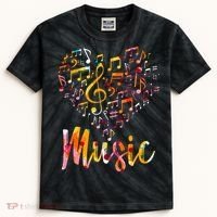 Musician Gift Musical Instrument Music Notes Treble Clef Kids Tie-Dye T-Shirt thumb 0