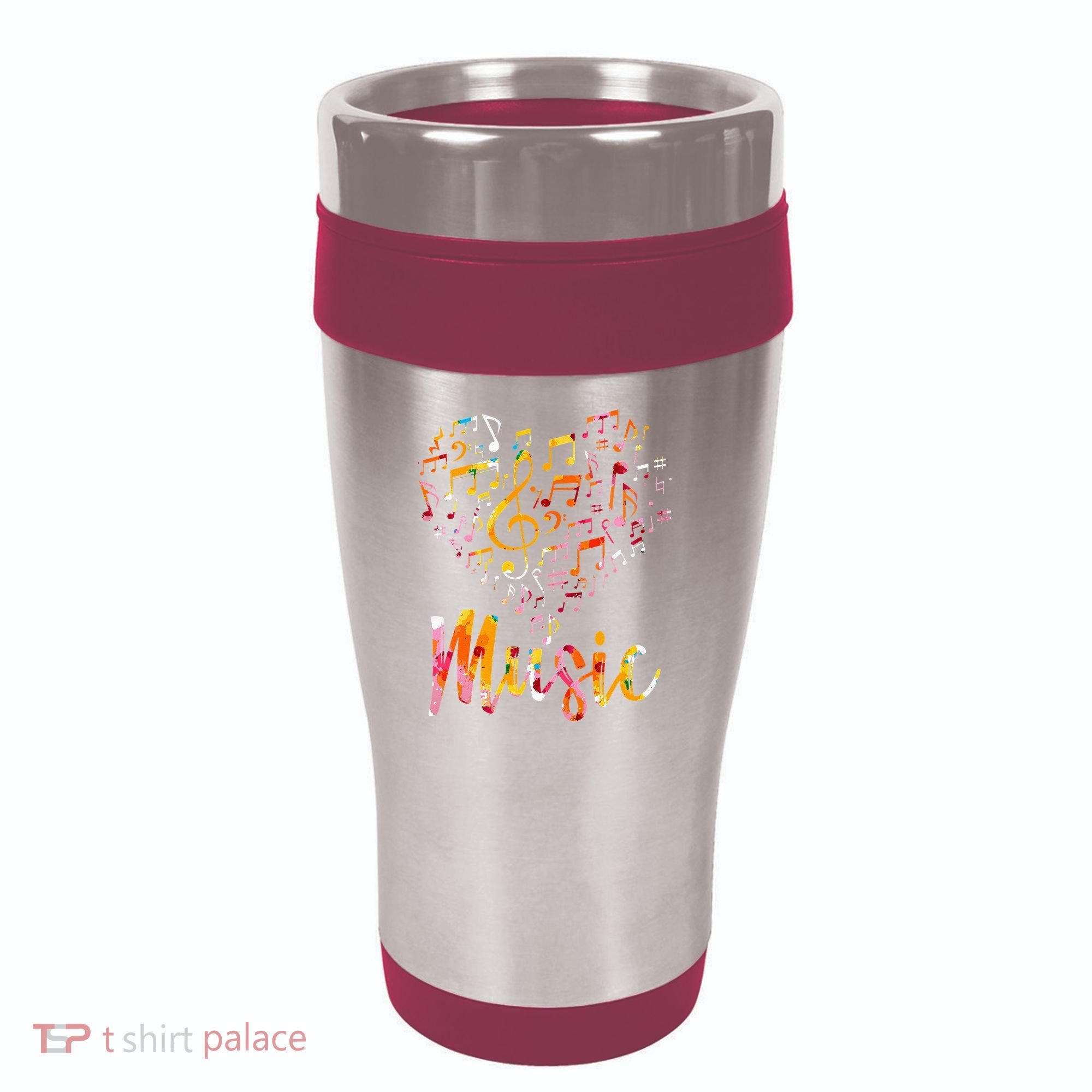 Musician Gift Musical Instrument Music Notes Treble Clef 16oz Travel Tumbler