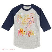 Musician Gift Musical Instrument Music Notes Treble Clef Kids Colorblock Raglan Jersey thumb 0