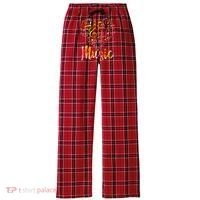 Musician Gift Musical Instrument Music Notes Treble Clef Women's Flannel Plaid Pajama Pants thumb 0
