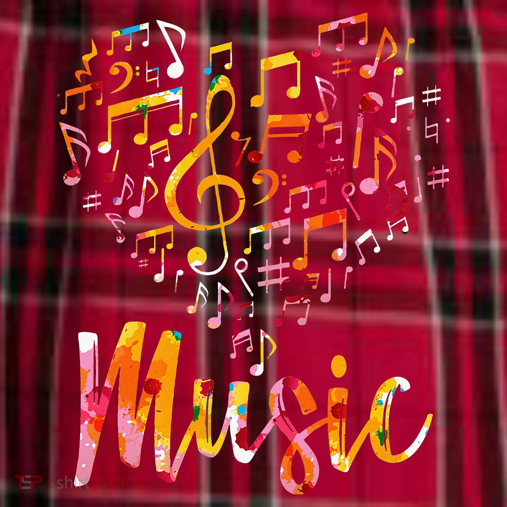 Musician Gift Musical Instrument Music Notes Treble Clef Women's Flannel Plaid Pajama Pants