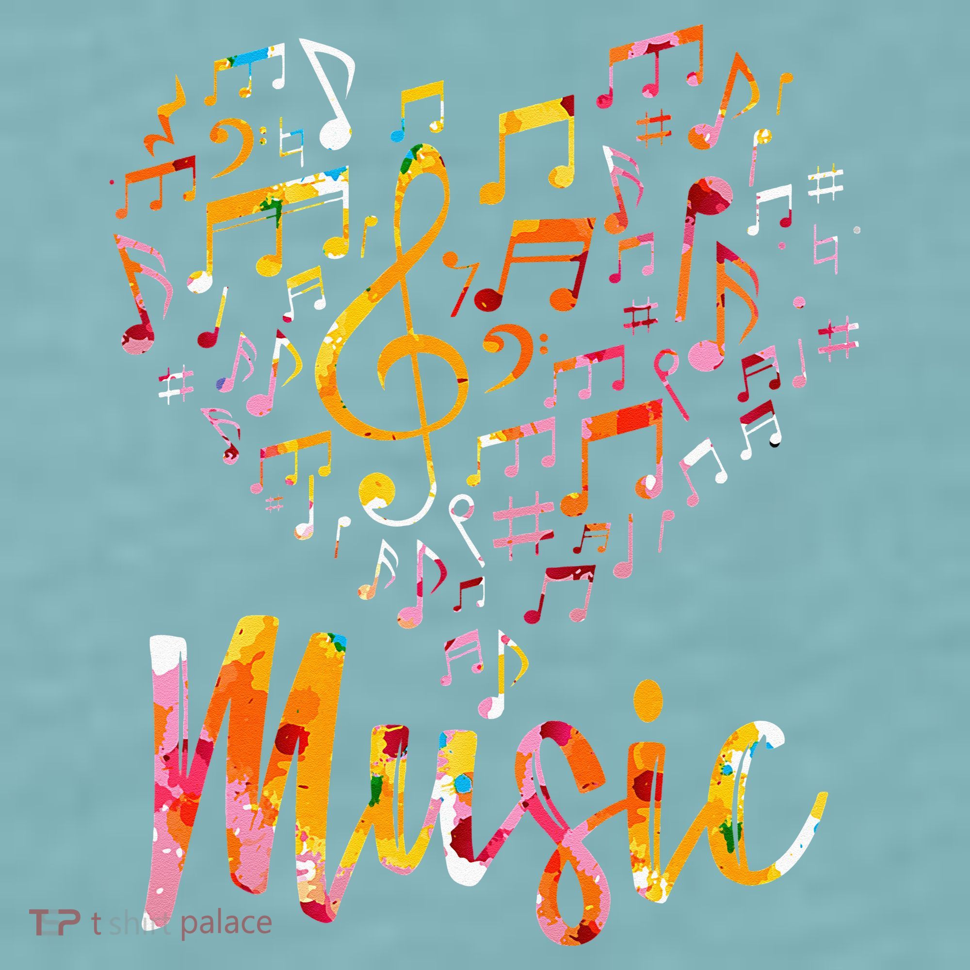 Musician Gift Musical Instrument Music Notes Treble Clef Sueded Cloud Jersey T-Shirt