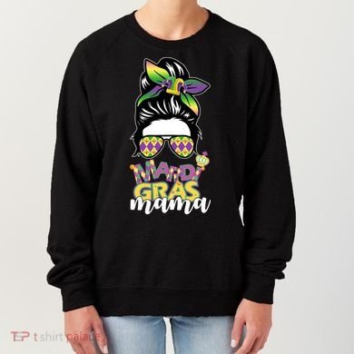 Mardi Gras Mama Hair Bun Celebration Women's Sweatshirt