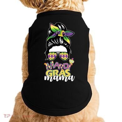 Mardi Gras Mama Hair Bun Celebration Doggie Tank