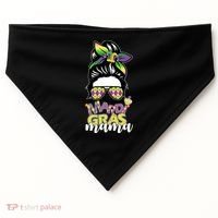 Mardi Gras Mama Hair Bun Celebration USA-Made Doggie Bandana thumb 0