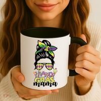Mardi Gras Mama Hair Bun Celebration Coffee Mug thumb 3