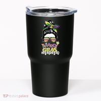 Mardi Gras Mama Hair Bun Celebration Tumbler thumb 0