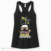 Mardi Gras Mama Hair Bun Celebration Women's Tank Top thumb 0